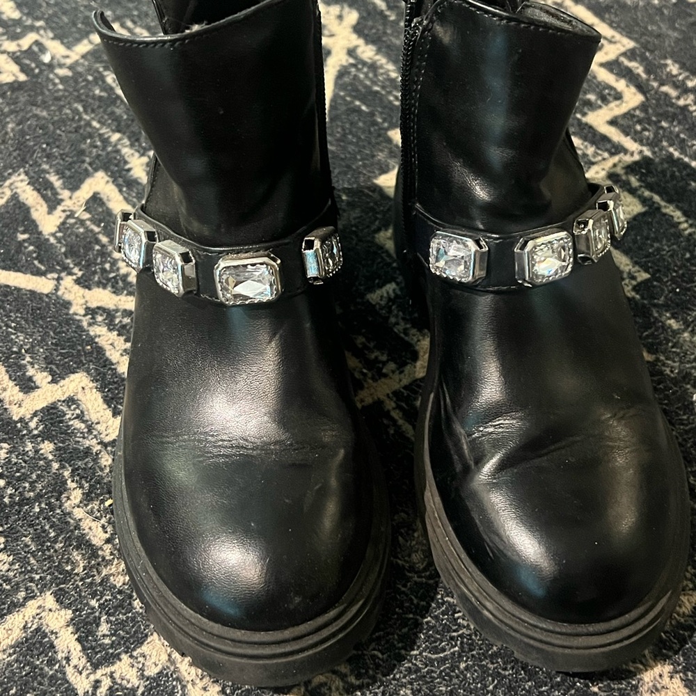 Black Embellished Ankle Boots